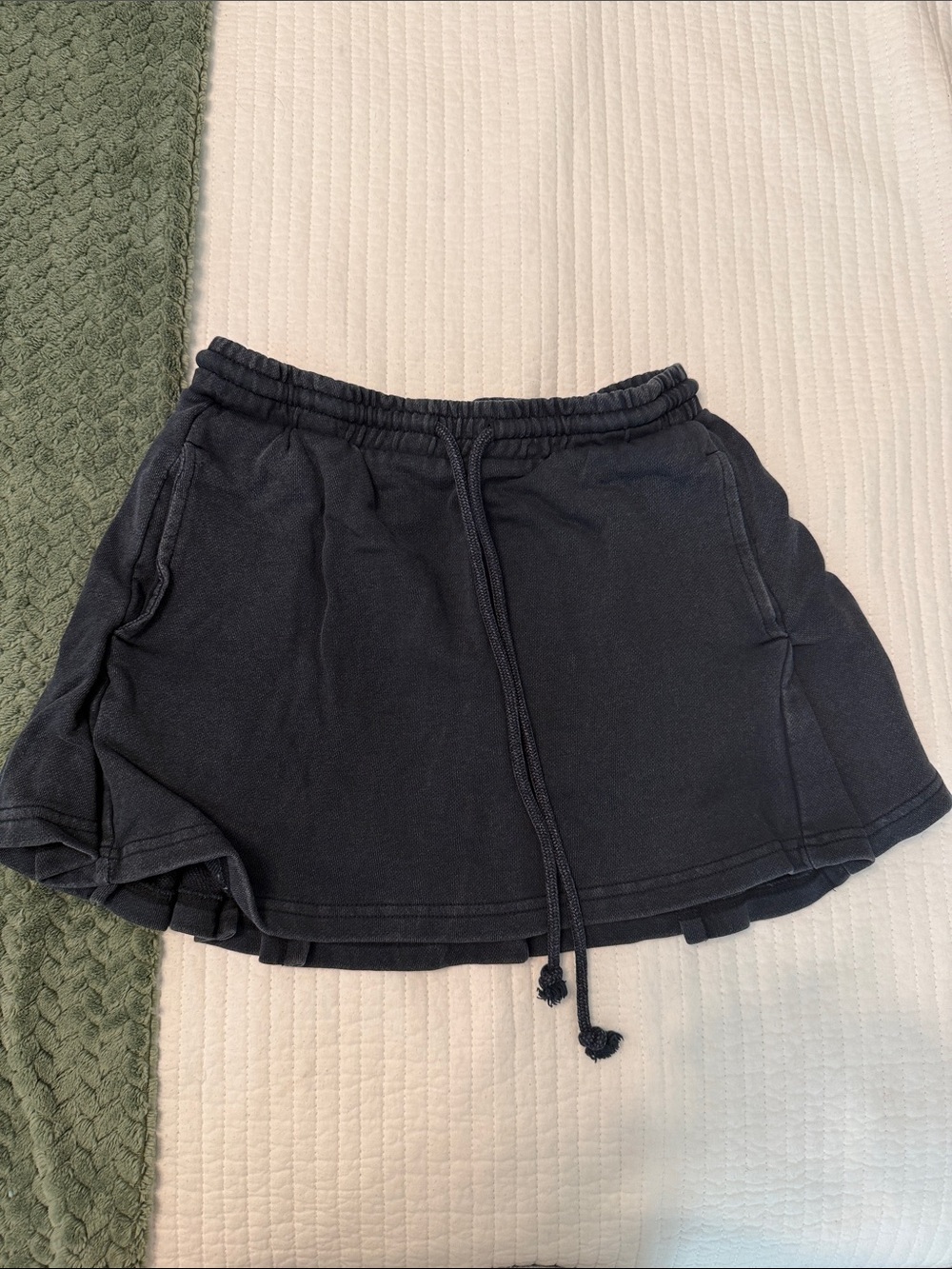 Zara Charcoal Ribbed Drawstring Waist Skirt